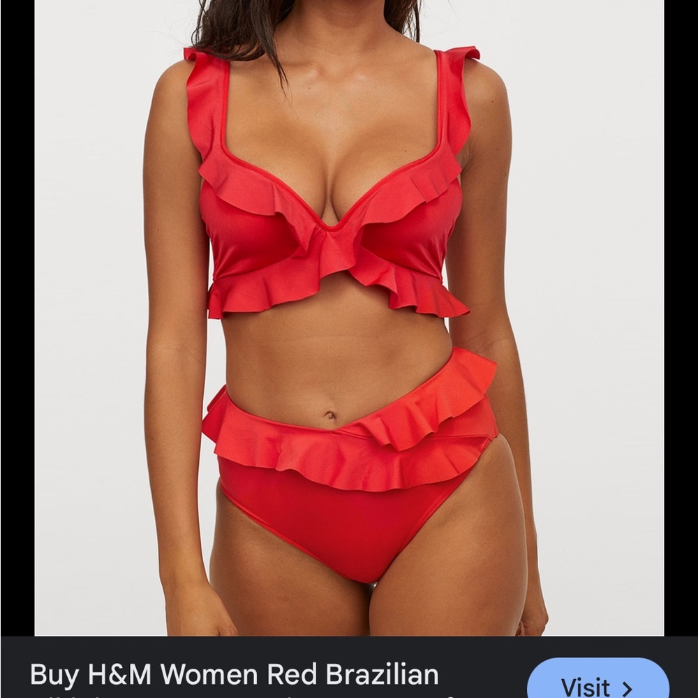 Flounced push-up bikini top 32A